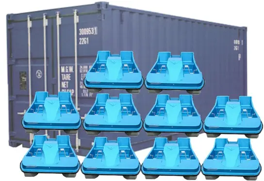 Container Load of Fiberglass Pedal Boats